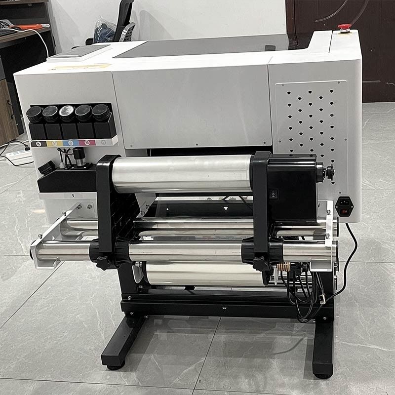 공장 30CM UV DTF A3 F1080 헤드 프린터 스티커 잉크젯 CMYK 화이트 UV DTF 프린터 라미네이터